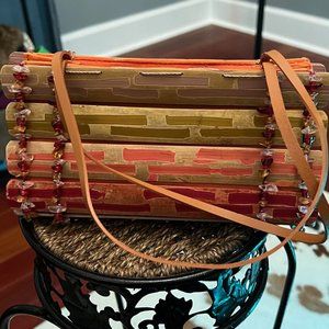 Orange Wooden Beaded Purse